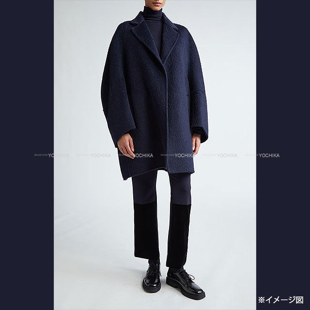 [Pre-loved] MAX MARA Short Coat Oversized Sequoia Navy Camel Wool/Mohair #34 2421060826[LIKE NEW][Authentic]