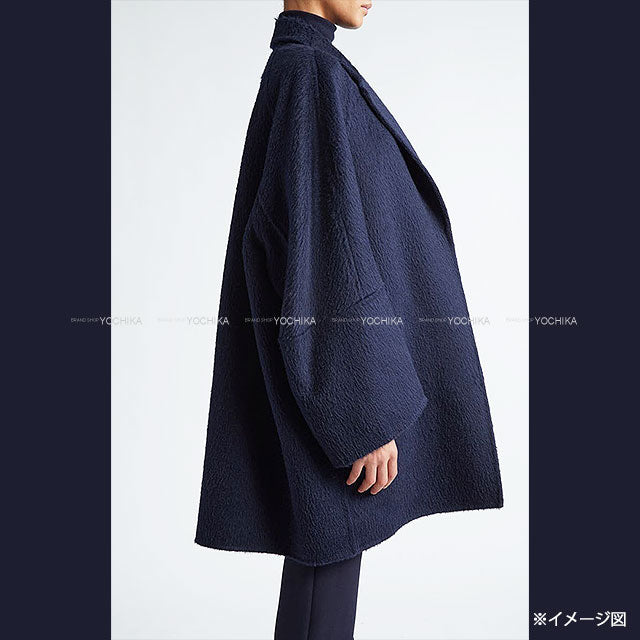 [Pre-loved] MAX MARA Short Coat Oversized Sequoia Navy Camel Wool/Mohair #34 2421060826[LIKE NEW][Authentic]