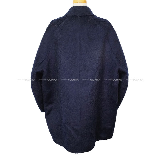 [Pre-loved] MAX MARA Short Coat Oversized Sequoia Navy Camel Wool/Mohair #34 2421060826[LIKE NEW][Authentic]