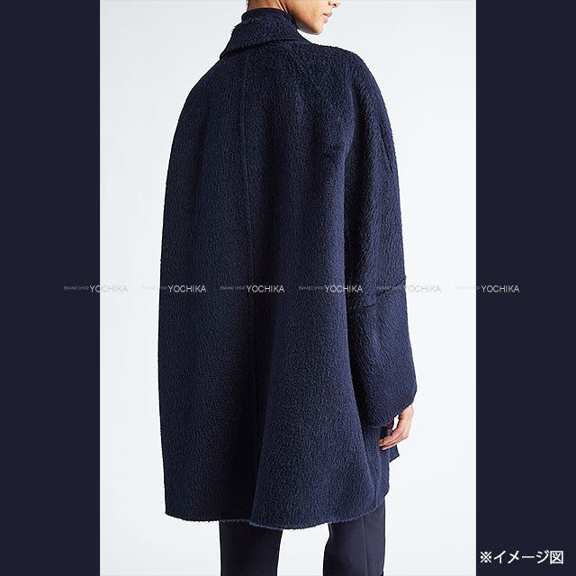 [Pre-loved] MAX MARA Short Coat Oversized Sequoia Navy Camel Wool/Mohair #34 2421060826[LIKE NEW][Authentic]