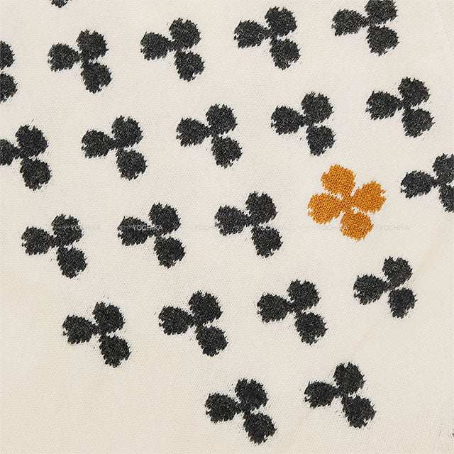 [Pre-loved] HERMES Knit Short-Sleeved Knit Kroeber Ivory/Black/Brown Cashmere100% #34[LIKE NEW][Authentic]