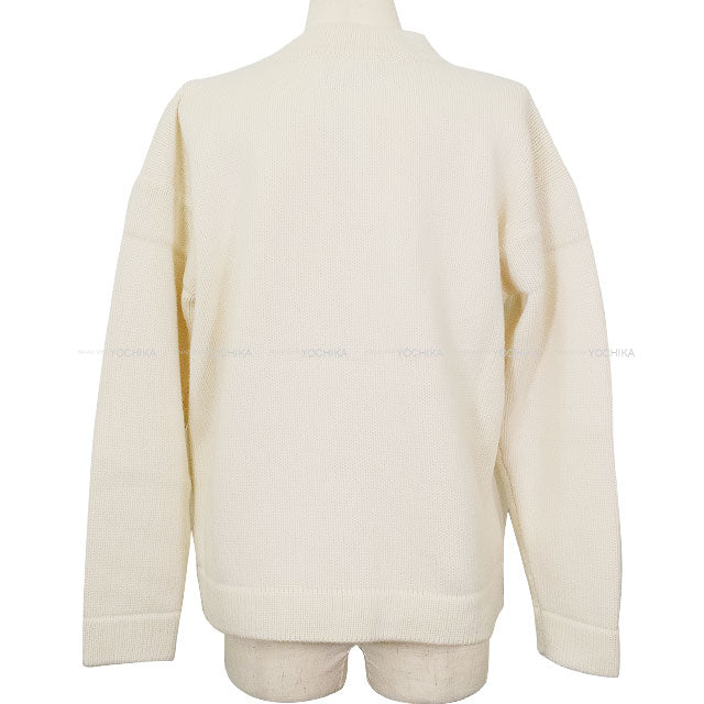 2022AW CHANEL Cardigan Knit Icon COCO Mark Button Ivory Cashmere #34 Gold HW P73554[EXCELLENT][Authentic]