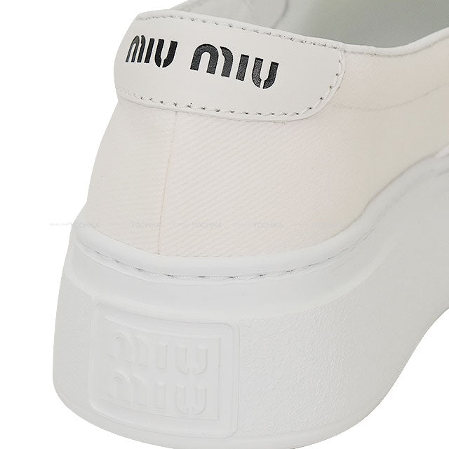 Miu Miu sneakers Slip-ons Blanc (White) #37.5 5S152E[EXCELLENT][Authentic]