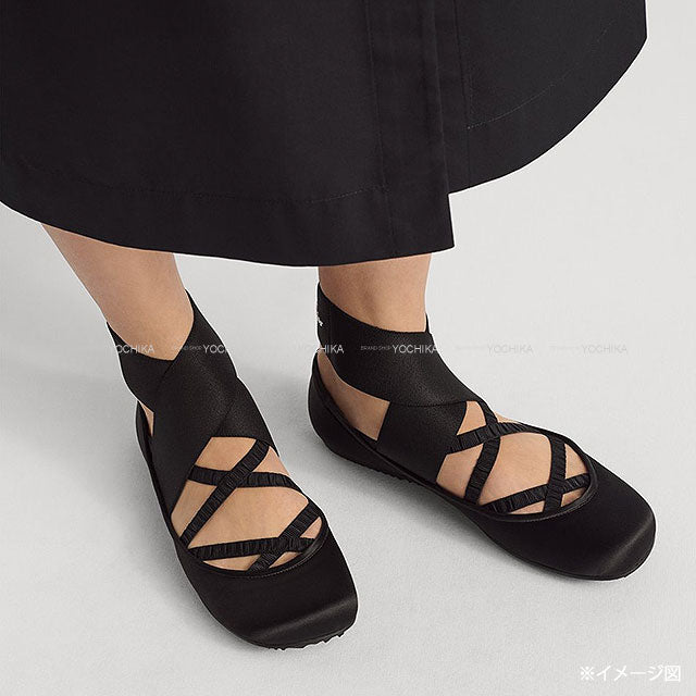 2025AW Dior SHADE Flat Shoes Ballerina Ankle Band Noir (Black) Technical Fabric/Silk #37.5 KDF013SATO100[BRAND NEW][Authentic]