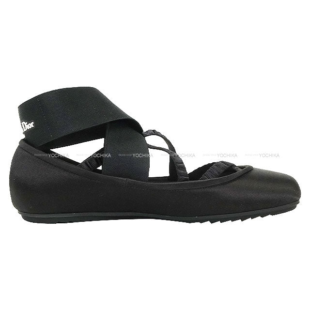 2025AW Dior SHADE Flat Shoes Ballerina Ankle Band Noir (Black) Technical Fabric/Silk #37.5 KDF013SATO100[BRAND NEW][Authentic]