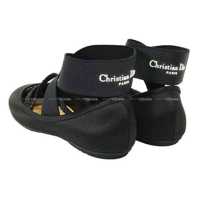 2025AW Dior SHADE Flat Shoes Ballerina Ankle Band Noir (Black) Technical Fabric/Silk #37.5 KDF013SATO100[BRAND NEW][Authentic]