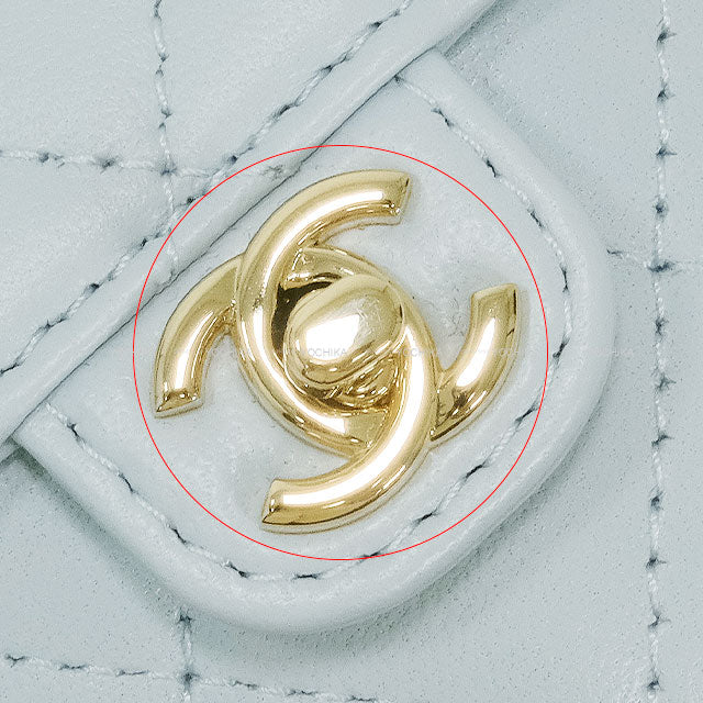 2025AW CHANEL bag charm Matelasse Coco mark Mini HeartLight Blue Lambskin Champagne Gold HW AP4838[BRAND NEW][Authentic]