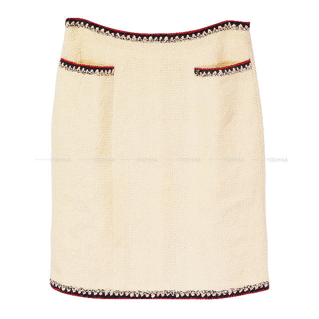 [Pre-loved] CHANEL skirt Tweed Pocketed Blanc (White)/Multicolor Wool/Silk/Mohair/Nylon/Rayon #40 P29159[USED SA][Authentic]