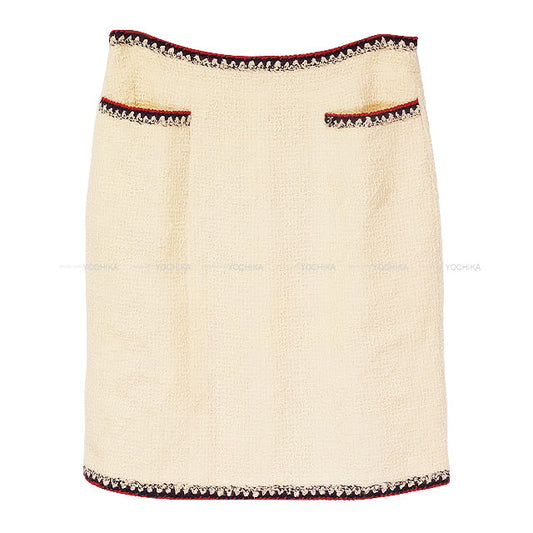 [Pre-loved] CHANEL skirt Tweed Pocketed Blanc (White)/Multicolor Wool/Silk/Mohair/Nylon/Rayon #40 P29159[USED SA][Authentic]