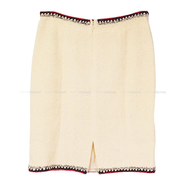 [Pre-loved] CHANEL skirt Tweed Pocketed Blanc (White)/Multicolor Wool/Silk/Mohair/Nylon/Rayon #40 P29159[USED SA][Authentic]