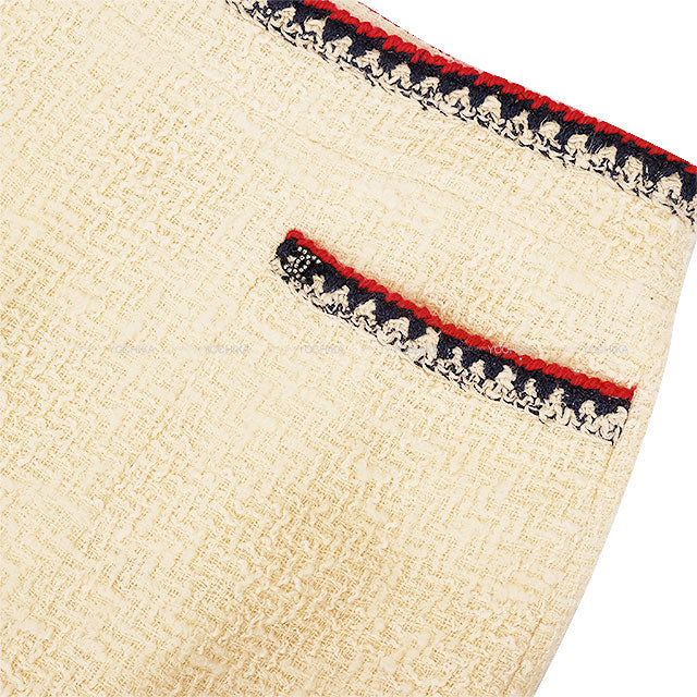 [Pre-loved] CHANEL skirt Tweed Pocketed Blanc (White)/Multicolor Wool/Silk/Mohair/Nylon/Rayon #40 P29159[USED SA][Authentic]