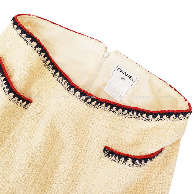 [Pre-loved] CHANEL skirt Tweed Pocketed Blanc (White)/Multicolor Wool/Silk/Mohair/Nylon/Rayon #40 P29159[USED SA][Authentic]