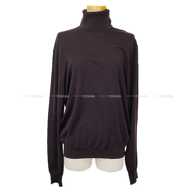 2025 AW HERMES Knit Long Sleeves Turtleneck Detail H Ashe Bordeaux Wool #M H567202HA[EXCELLENT][Authentic]