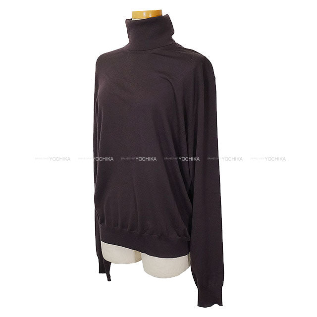 2025 AW HERMES Knit Long Sleeves Turtleneck Detail H Ashe Bordeaux Wool #M H567202HA[EXCELLENT][Authentic]