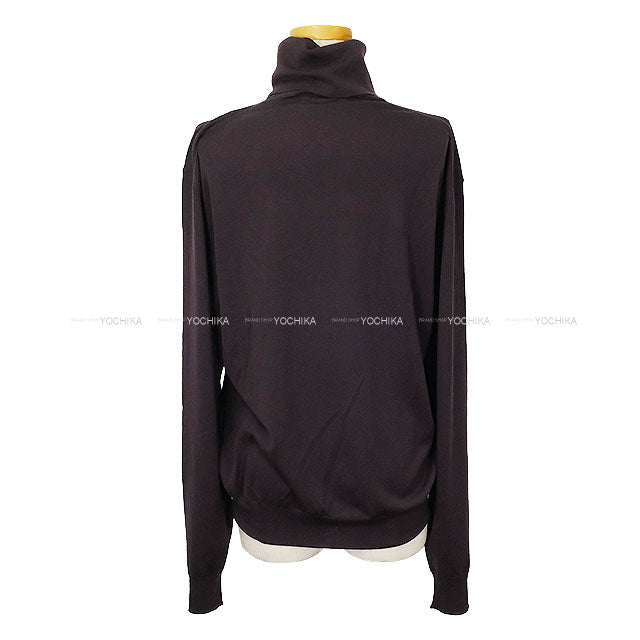 2025 AW HERMES Knit Long Sleeves Turtleneck Detail H Ashe Bordeaux Wool #M H567202HA[EXCELLENT][Authentic]