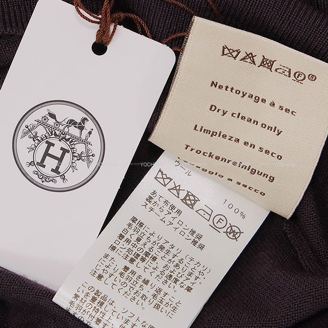 2025 AW HERMES Knit Long Sleeves Turtleneck Detail H Ashe Bordeaux Wool #M H567202HA[EXCELLENT][Authentic]