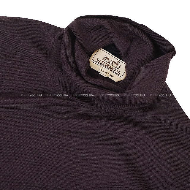 2025 AW HERMES Knit Long Sleeves Turtleneck Detail H Ashe Bordeaux Wool #M H567202HA[EXCELLENT][Authentic]