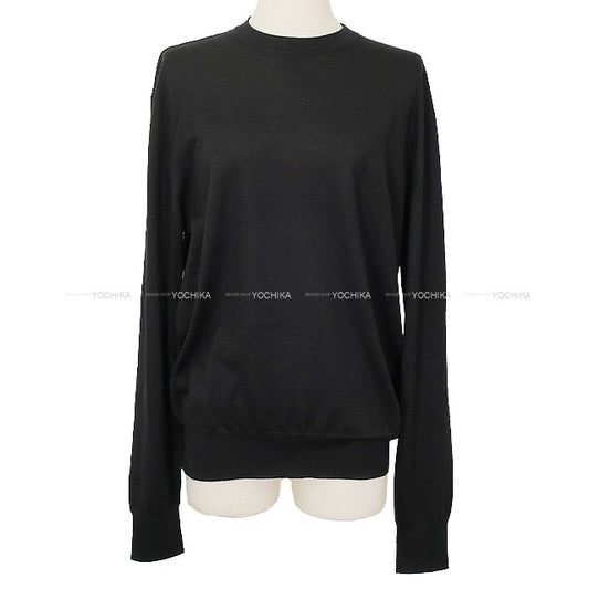 2025 AW HERMES Sweater Long-Sleeve Knit Sweater with Stripe Noir (Black) Cashmere/Wool #M H567120HA[EXCELLENT][Authentic]