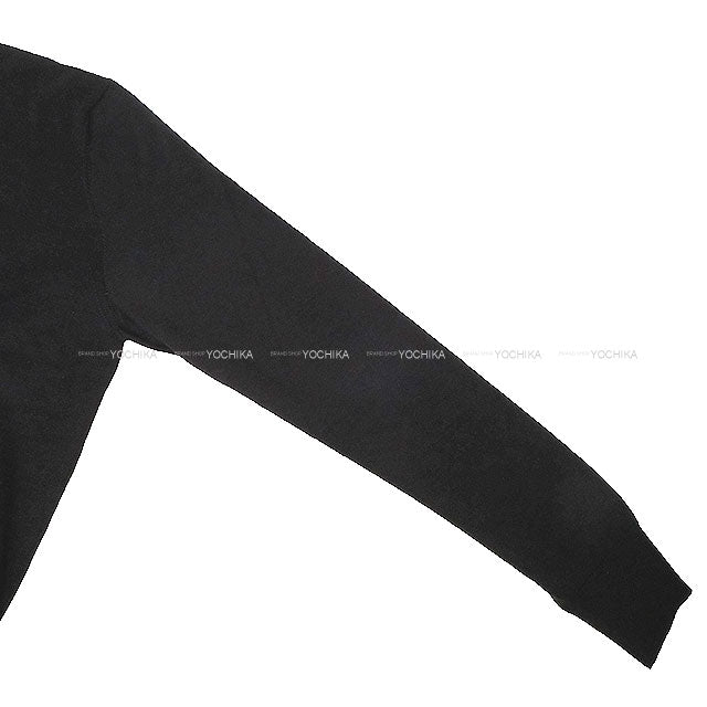 2025 AW HERMES Sweater Long-Sleeve Knit Sweater with Stripe Noir (Black) Cashmere/Wool #M H567120HA[EXCELLENT][Authentic]