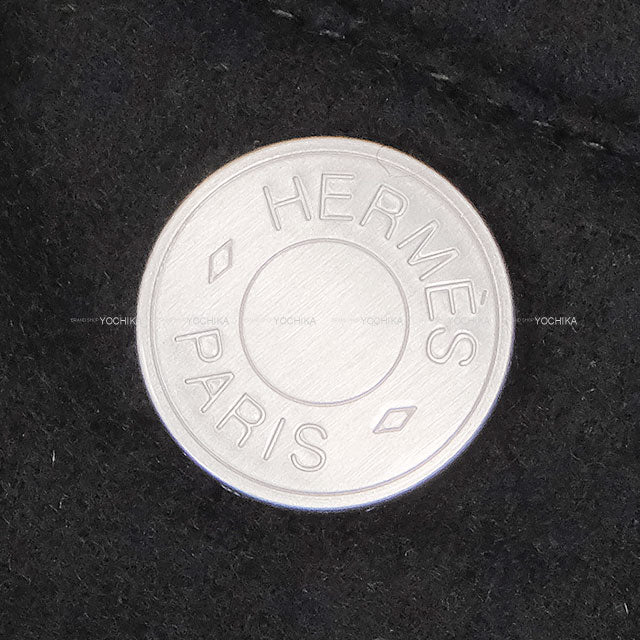 2025 AW HERMES Easy Pants Valmy with Serie Buttons Noir (Black) Wool/Cotton #40 Silver HW H565120H2[EXCELLENT][Authentic]