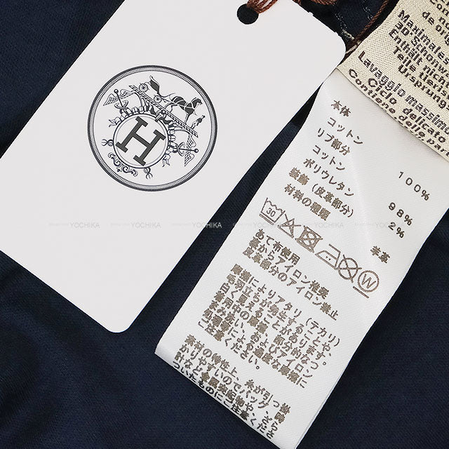 2025 SS HERMES Short sleeve t shirt Men’s H-Puzzle Navy Cotton #S H557930HA[EXCELLENT][Authentic]