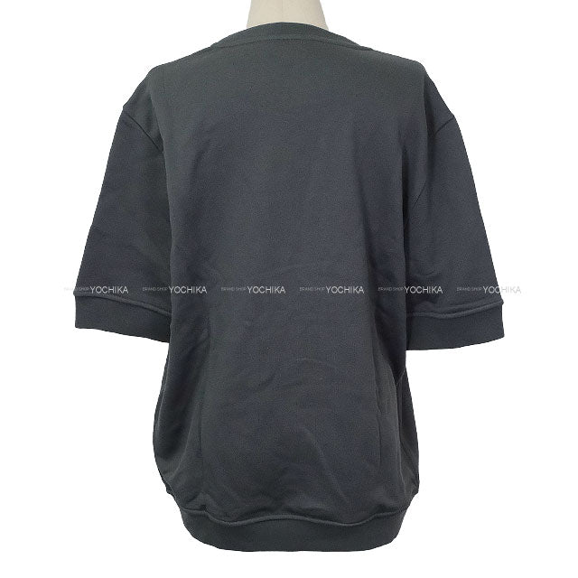 2025 AW HERMES Short sleeve t shirt Men's Sweatshirt Crew de Sel with Patch Embroidery Grey Cotton #M H567775HA[EXCELLENT][Authentic]