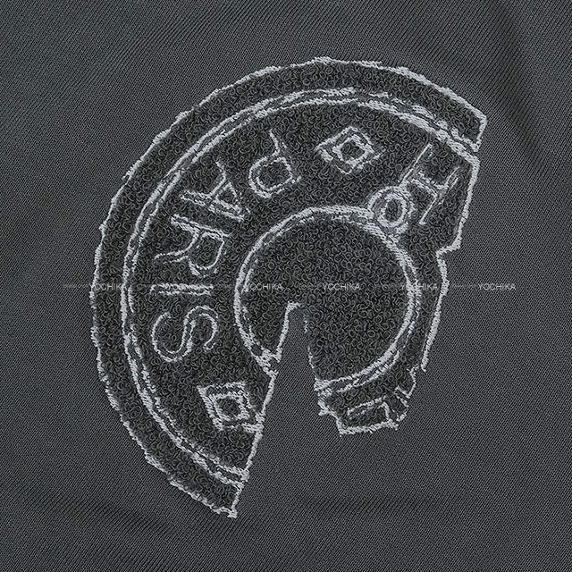 2025 AW HERMES Short sleeve t shirt Men's Sweatshirt Crew de Sel with Patch Embroidery Grey Cotton #M H567775HA[EXCELLENT][Authentic]