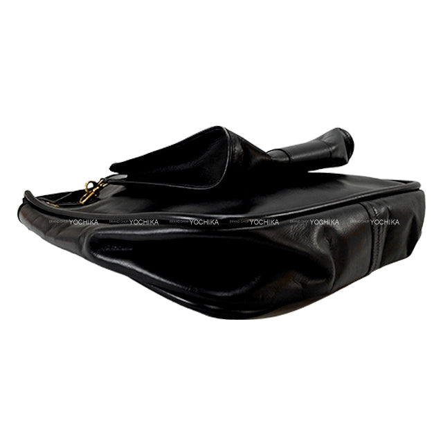 [Pre-loved] HERMES Shoulder bag Trim with Pockets Vintage Noir (Black) Box Calf Gold HW Stamp 〇B[USED A][Authentic]