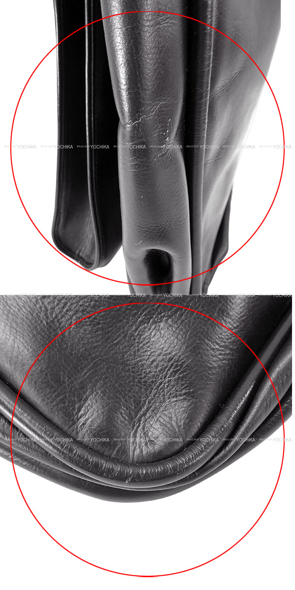 [Pre-loved] HERMES Shoulder bag Trim with Pockets Vintage Noir (Black) Box Calf Gold HW Stamp 〇B[USED A][Authentic]