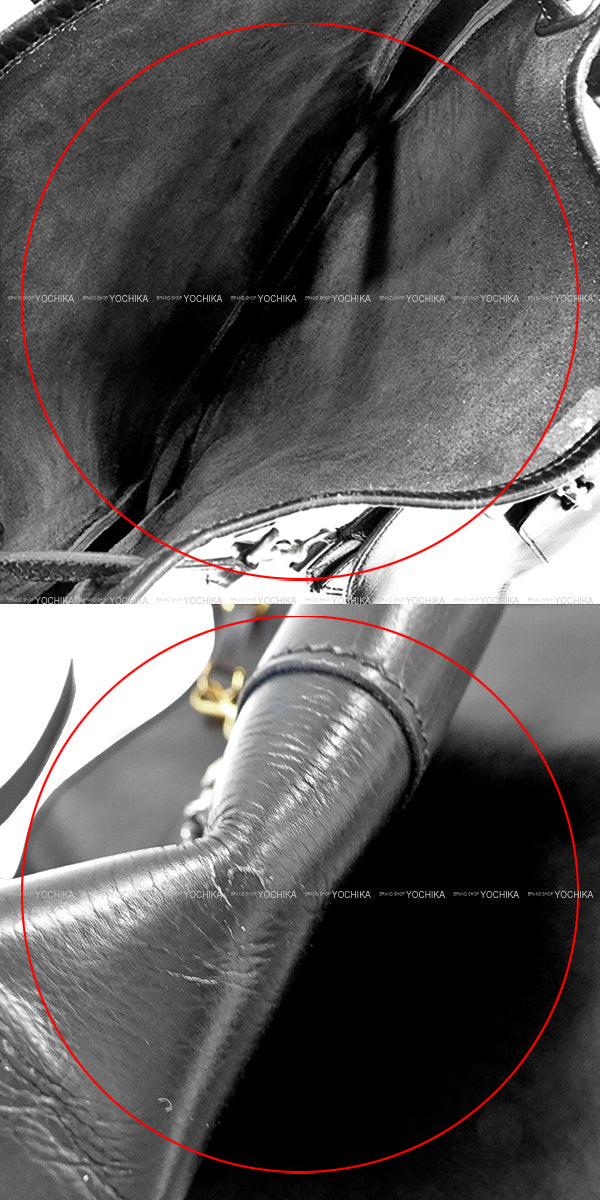 [Pre-loved] HERMES Shoulder bag Trim with Pockets Vintage Noir (Black) Box Calf Gold HW Stamp 〇B[USED A][Authentic]