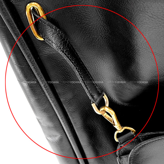 [Pre-loved] HERMES Shoulder bag Trim with Pockets Vintage Noir (Black) Box Calf Gold HW Stamp 〇B[USED A][Authentic]