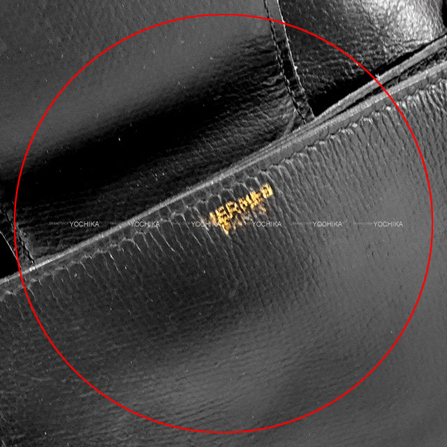[Pre-loved] HERMES Shoulder bag Trim with Pockets Vintage Noir (Black) Box Calf Gold HW Stamp 〇B[USED A][Authentic]
