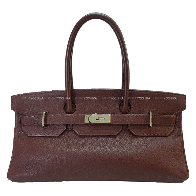 [Pre-loved] HERMES Shoulder bag Shoulder Birkin42 Havanne Taurillon Clemence Silver HW Stamp □H[USED SA][Authentic]