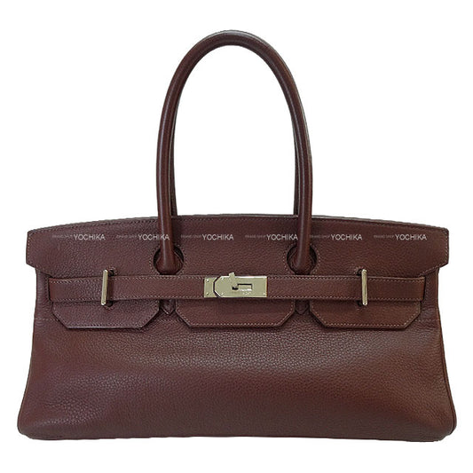 [Pre-loved] HERMES Shoulder bag Shoulder Birkin42 Havanne Taurillon Clemence Silver HW Stamp □H[USED SA][Authentic]