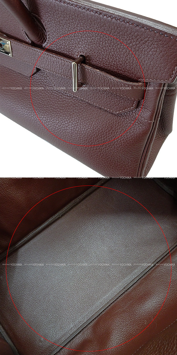 [Pre-loved] HERMES Shoulder bag Shoulder Birkin42 Havanne Taurillon Clemence Silver HW Stamp □H[USED SA][Authentic]