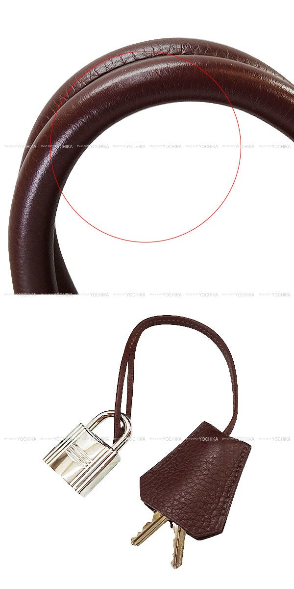 [Pre-loved] HERMES Shoulder bag Shoulder Birkin42 Havanne Taurillon Clemence Silver HW Stamp □H[USED SA][Authentic]