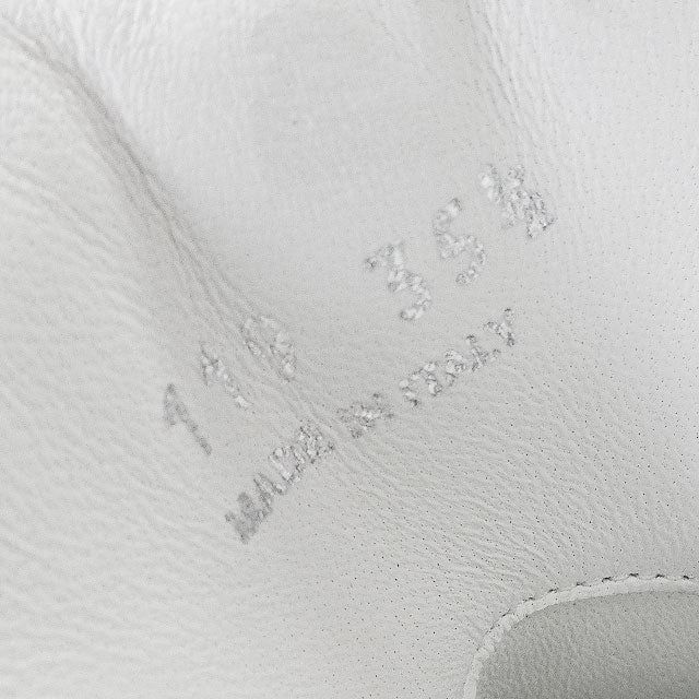 PRADA sneakers Monolith Double-soled Logo Pleated Blanc (White) Soft Paddet Nappaleather ＃35.5 Silver HW 1E191N[EXCELLENT][Authentic]