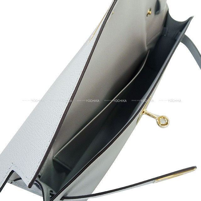 HERMES Clutch bag Kelly Elan Gris Pantin Veau Epsom Champagne Gold HW Stamp K[BRAND NEW][Authentic]