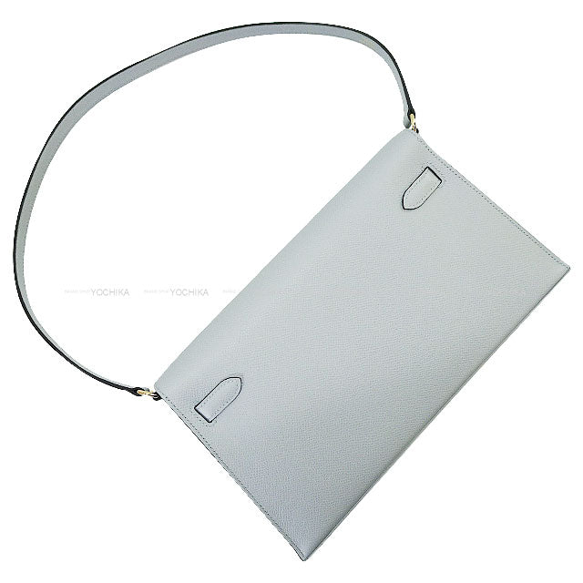 HERMES Clutch bag Kelly Elan Gris Pantin Veau Epsom Champagne Gold HW Stamp K[BRAND NEW][Authentic]
