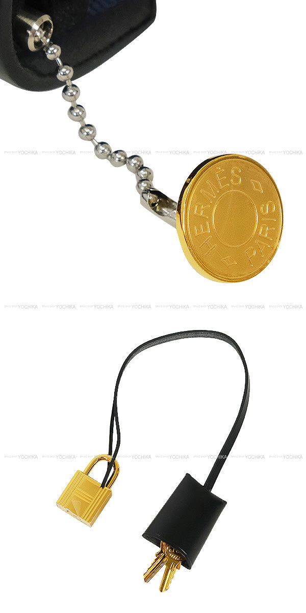 [Pre-loved] HERMES Shoulder bag HerBag Zip 31 PM Blue Marine/Noir (Black) Vache Hunter/Toile Militaire Gold HW Stamp U[LIKE NEW][Authentic]