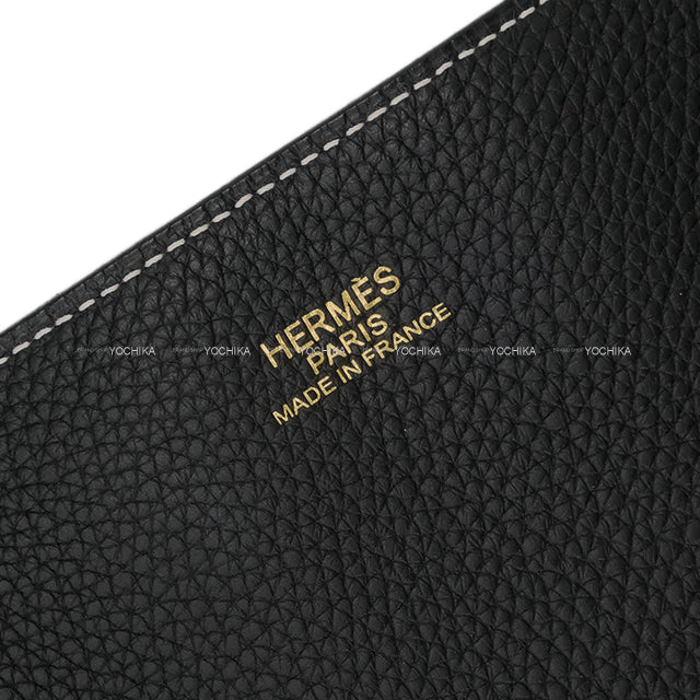 [Pre-loved] HERMES Handbag Double Sens 45 Noir (Black)/Bleu Nuit Veau Togo Stamp Y[LIKE NEW][Authentic]