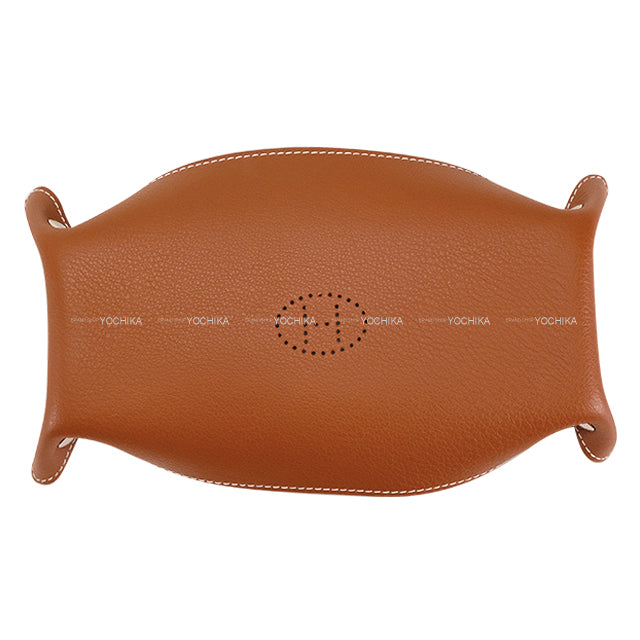 [Pre-loved] HERMES Vide Poche Tray Big Gold/Bleu de Prusse Taurillon Clemence Silver HW[LIKE NEW][Authentic]