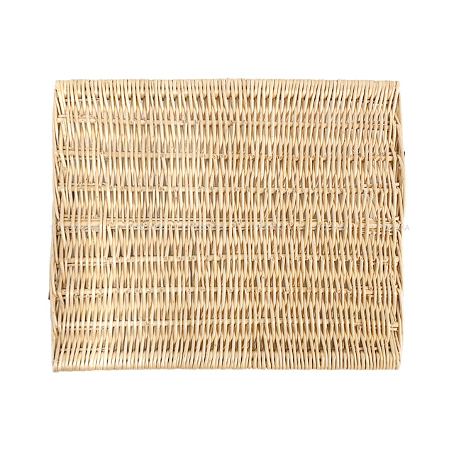 [Pre-loved] HERMES OZLE Picnic Tray with Glass Medium Terre Battue Rattan/Swift[LIKE NEW][Authentic]