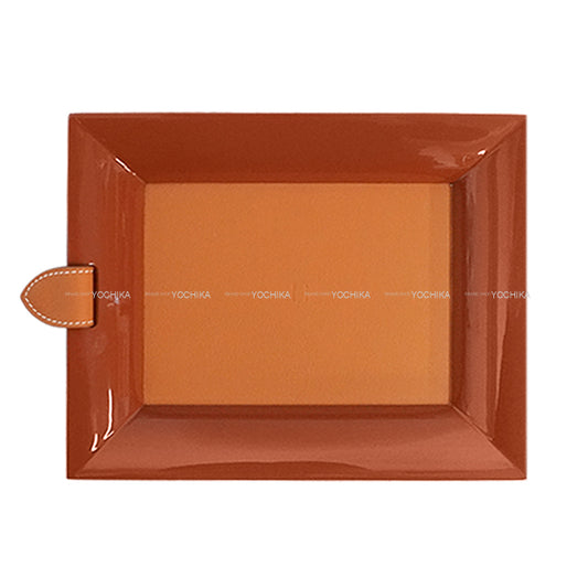 [Pre-loved] HERMES Vide Poche Rectangular Atrium Terracotta Lacquer Wood[LIKE NEW][Authentic]