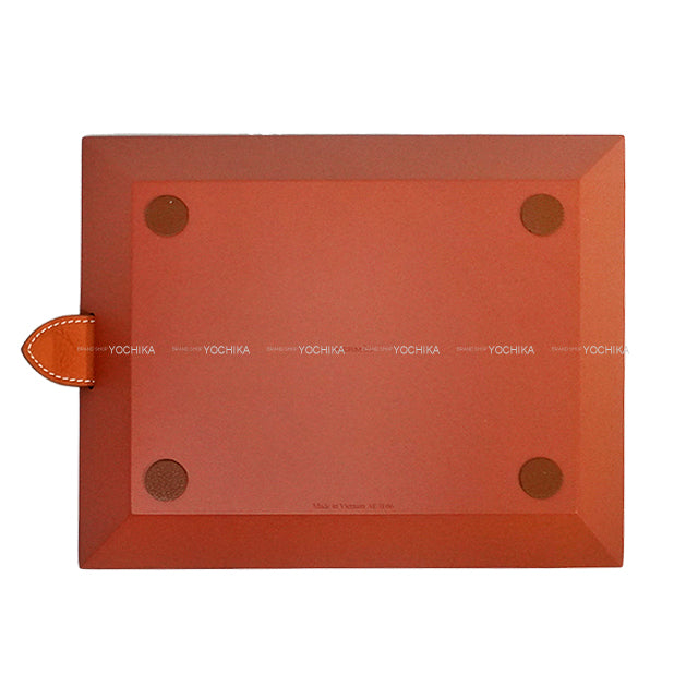 [Pre-loved] HERMES Vide Poche Rectangular Atrium Terracotta Lacquer Wood[LIKE NEW][Authentic]