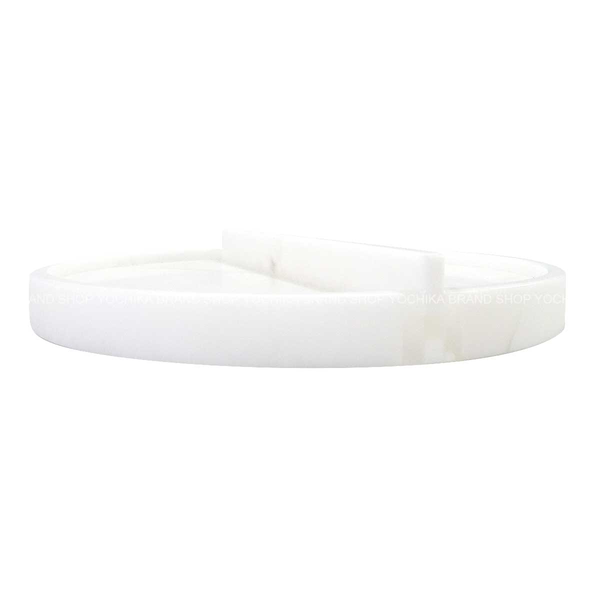 [Pre-loved] HERMES Round Tray Ariane Naturel Alabaster[LIKE NEW][Authentic]