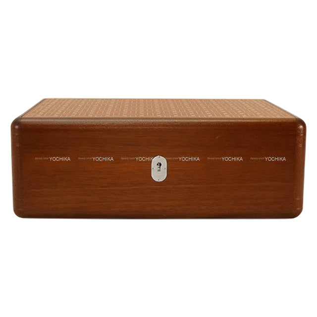 [Pre-loved] HERMES Watch Jewelry Box Brown Wood Silver HW[LIKE NEW][Authentic]