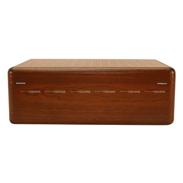 [Pre-loved] HERMES Watch Jewelry Box Brown Wood Silver HW[LIKE NEW][Authentic]