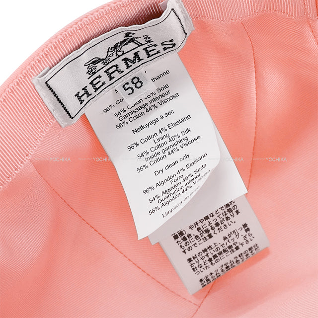 HERMES Davis Emile Pink Cotton/Polyurethane Silver HW[EXCELLENT][Authentic]