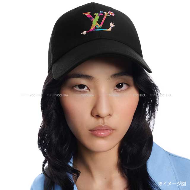 LOUIS VUITTON cap LV×TM Super Flat Takashi Murakami Noir (Black) Cotton M5000L[EXCELLENT][Authentic]